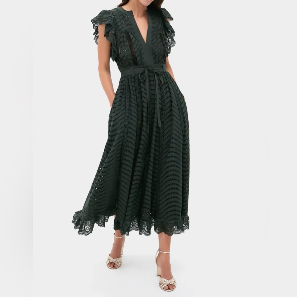 ULLA JOHNSON Olga broderie anglaise cotton midi dress - Picture 3 of 12